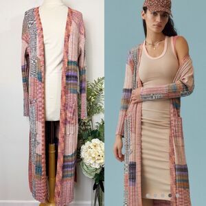 ANTHROPOLOGIE | patchwork cardigan sweater | M/L | space dye